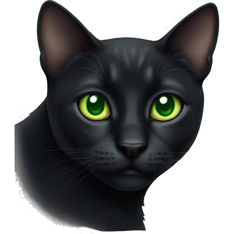 Black cat green eyes emoji