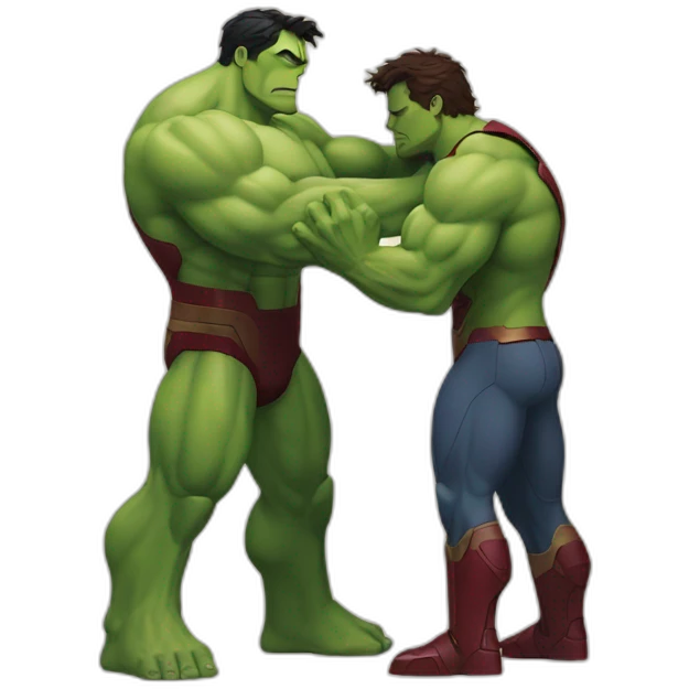 Iron Man hugging hulk emoji