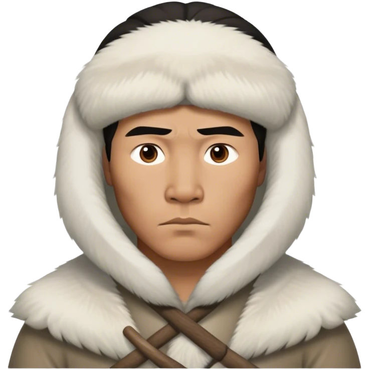Inuit men photorealistic serious emoji
