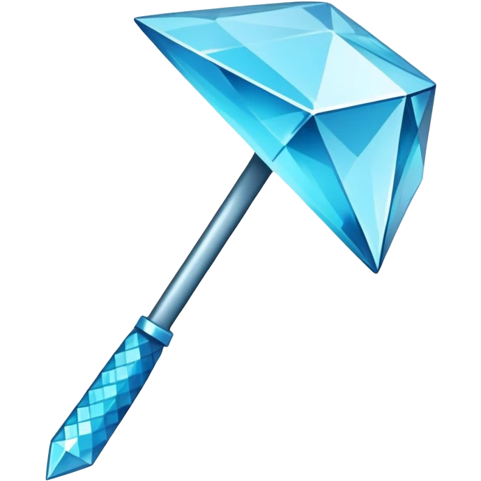 diamond minecraft hoe angled view emoji