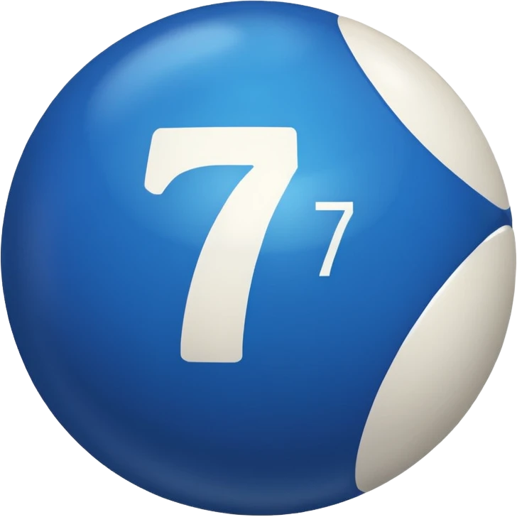 pull ball with the number 7th blue emoji