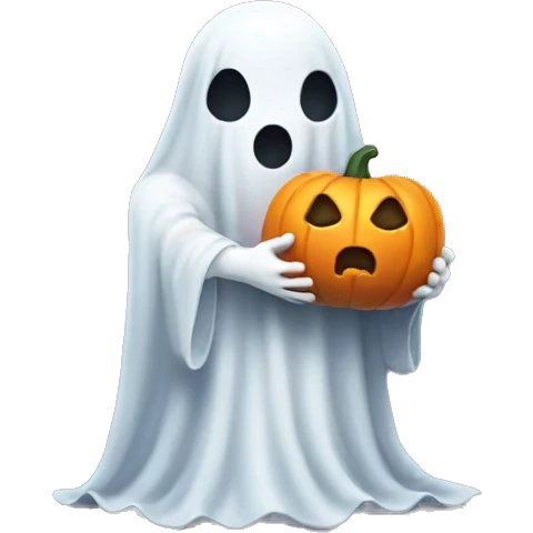ghost holding pumpkin emoji