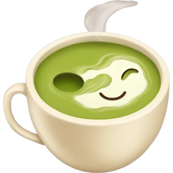 Matcha latte in beige mug emoji