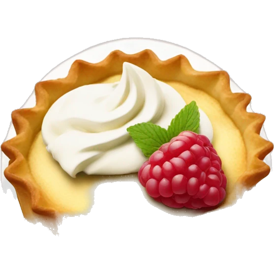 tartlet with cream and raspberries emoji