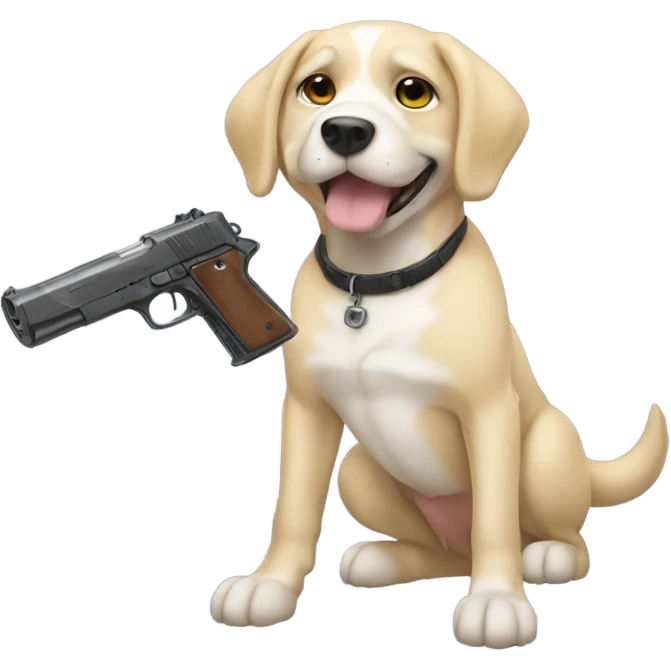 Dog with gun anime emoji