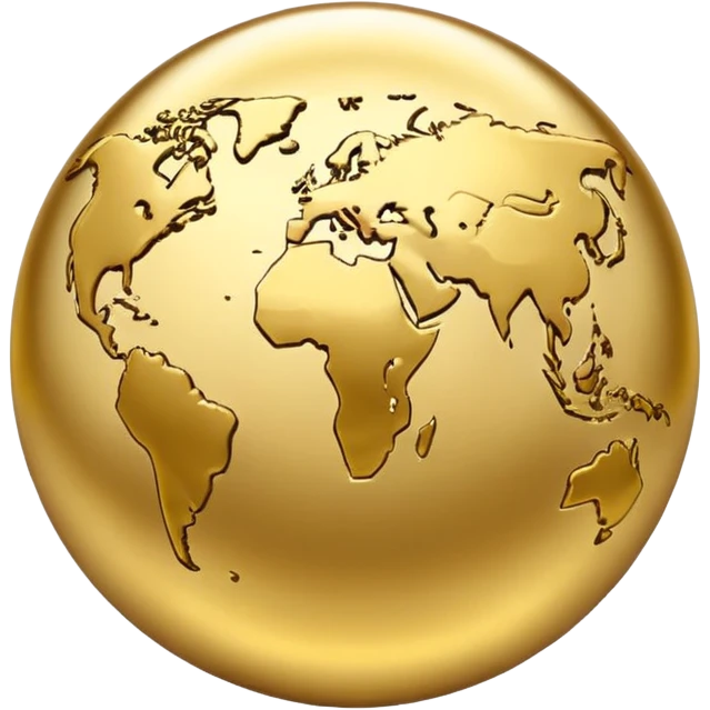 Weltkarte in Gold emoji