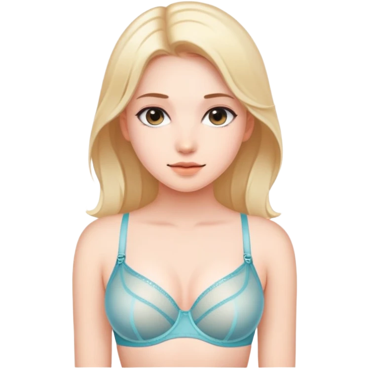 a girl with transparent bra emoji