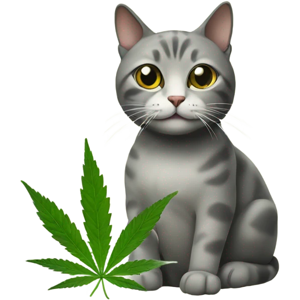 Cat with weed emoji