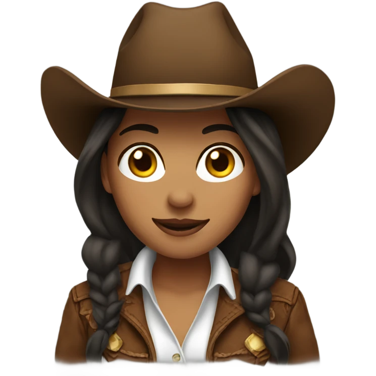 Brunette cowgirl emoji