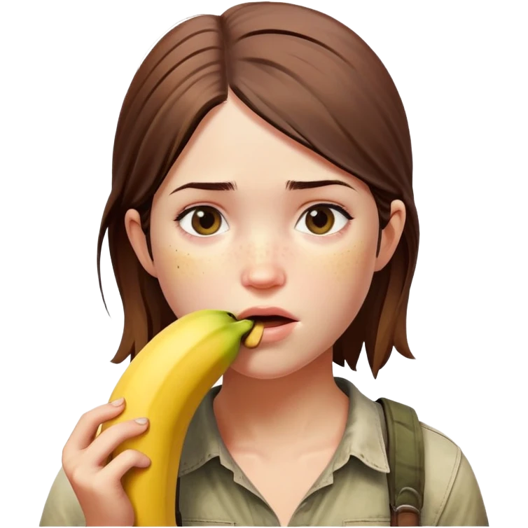Ellie from last of us sucking banana emoji