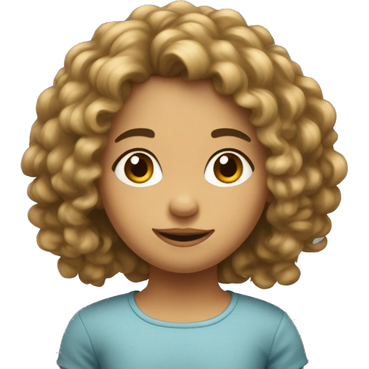 Fille au cheveux bouclés long emoji