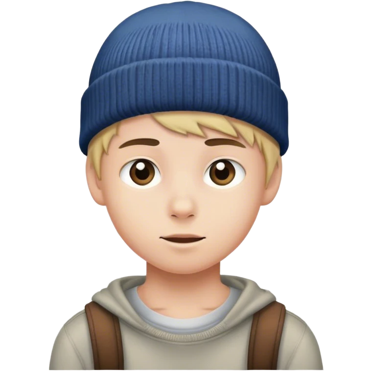 boy in beanie looking out emoji