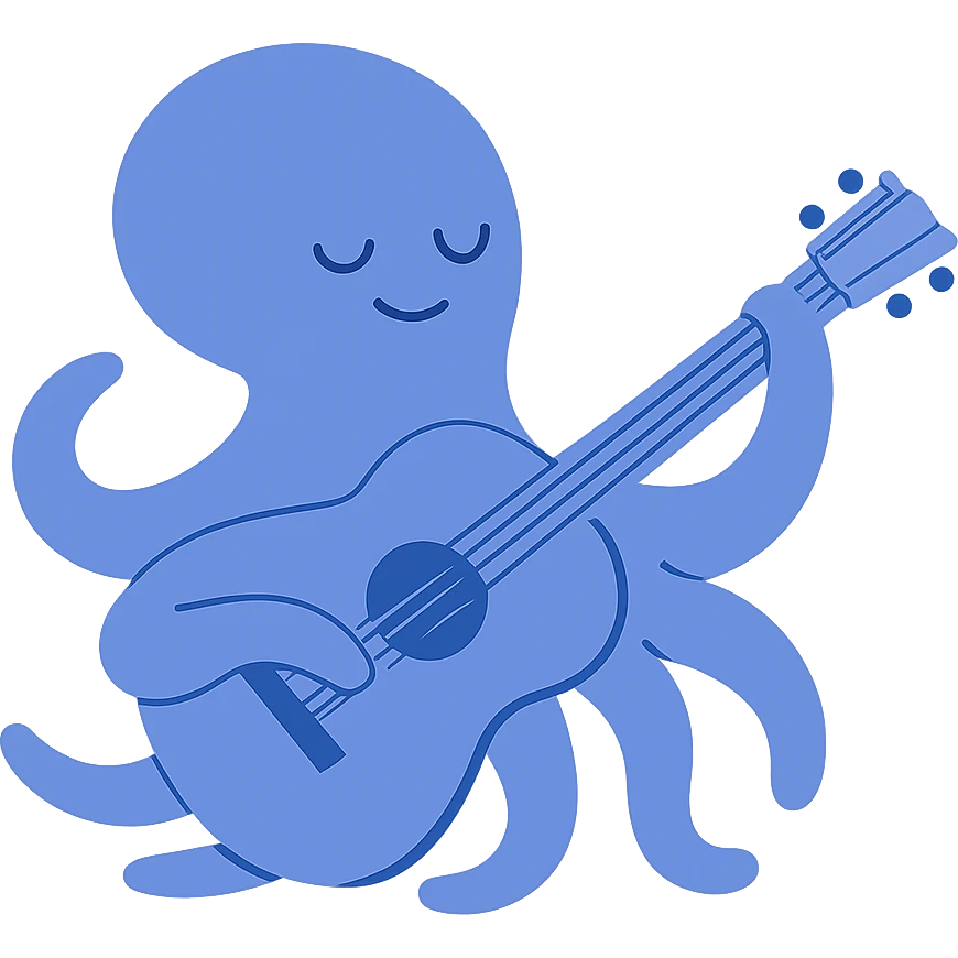octopus playing guitar emoji