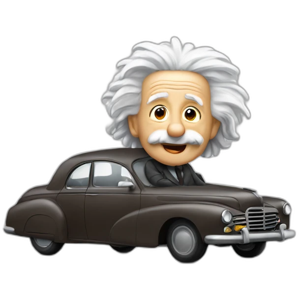 Einstein en un coche emoji