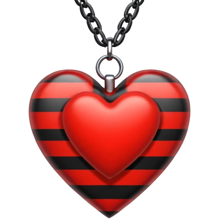 heart with a plaid pattern and chains emoji