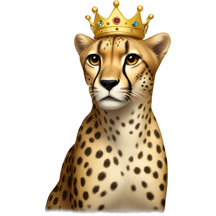 Cheetah wearing a crown emoji