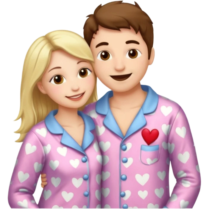 two Kissing in pajamas emoji