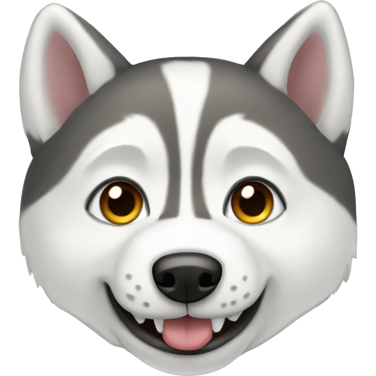 Siberian husky with teeth emoji