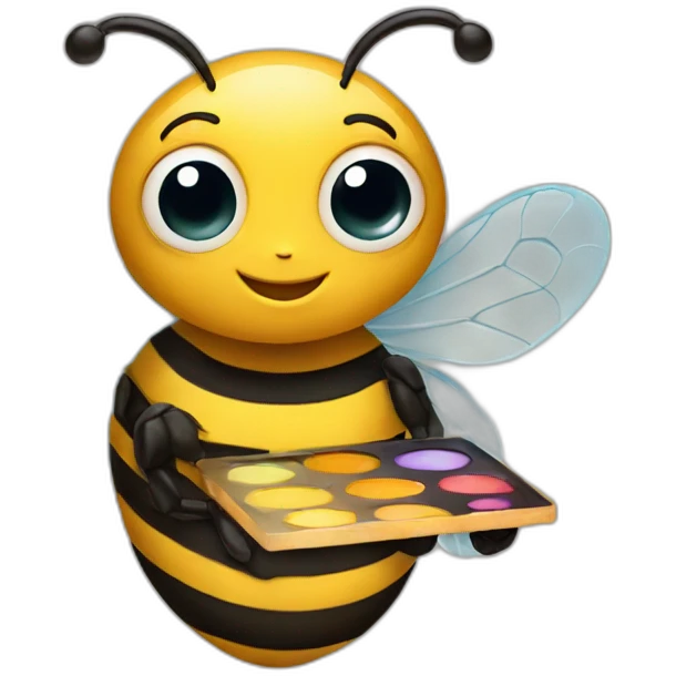 bee holding a palette emoji