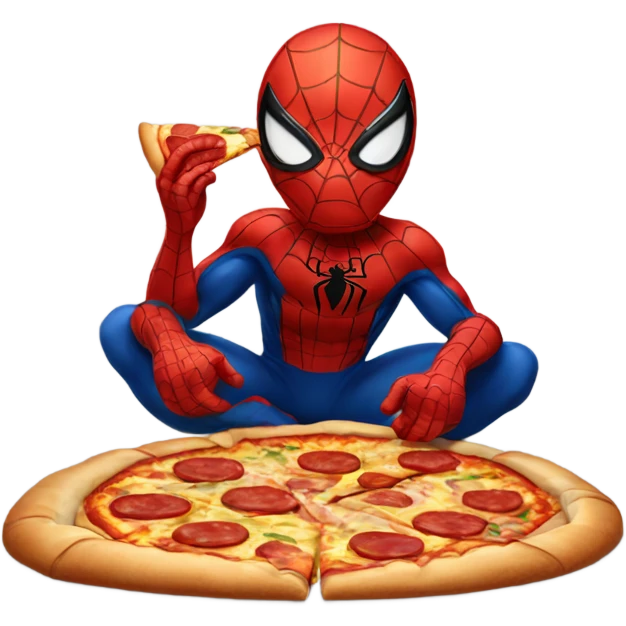 spiderman eating pizza  emoji