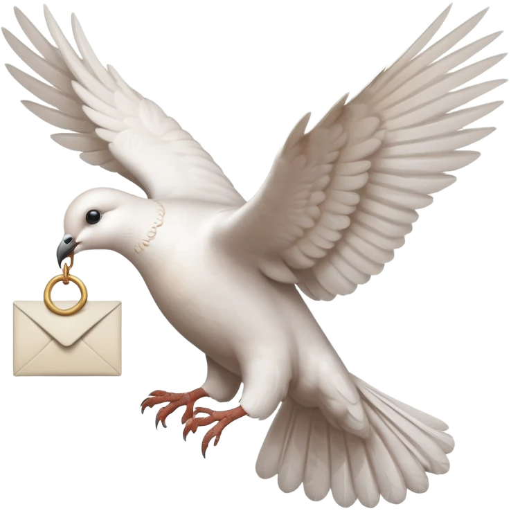 a dove flies with a letter in its paws emoji