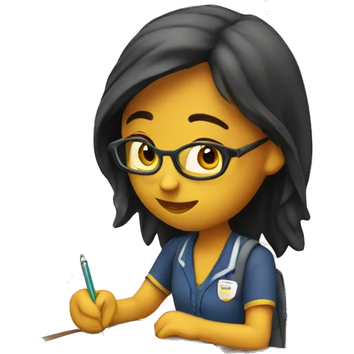 chica estudiando emoji