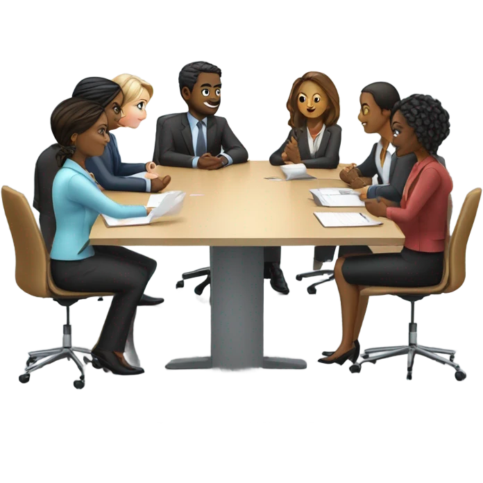 work meeting at a table emoji