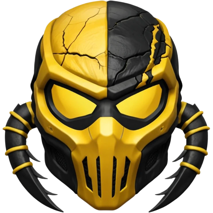 mortal kombat scorpion mask black and yellow emoji