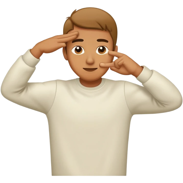 a guy dabbing emoji