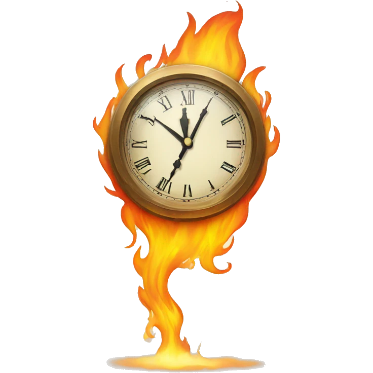 clock on fire emoji