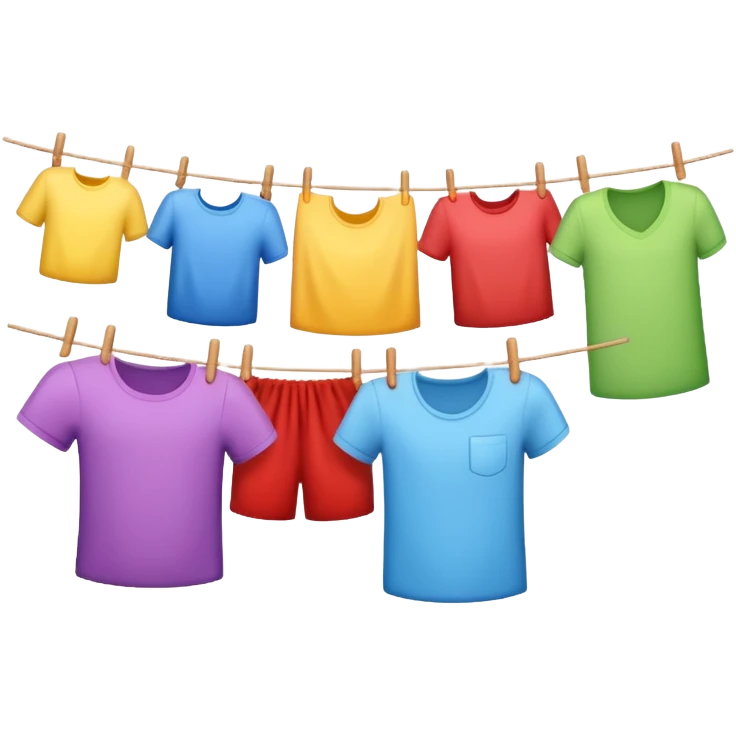 colorful laundry drying line emoji