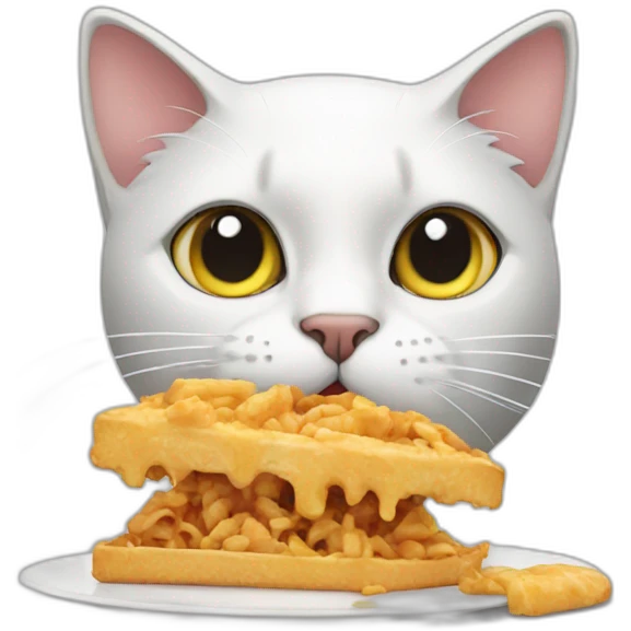 a cat eats iPhone emoji