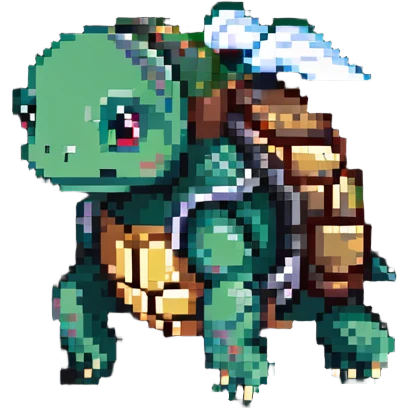 Turtle with a jetpack emoji