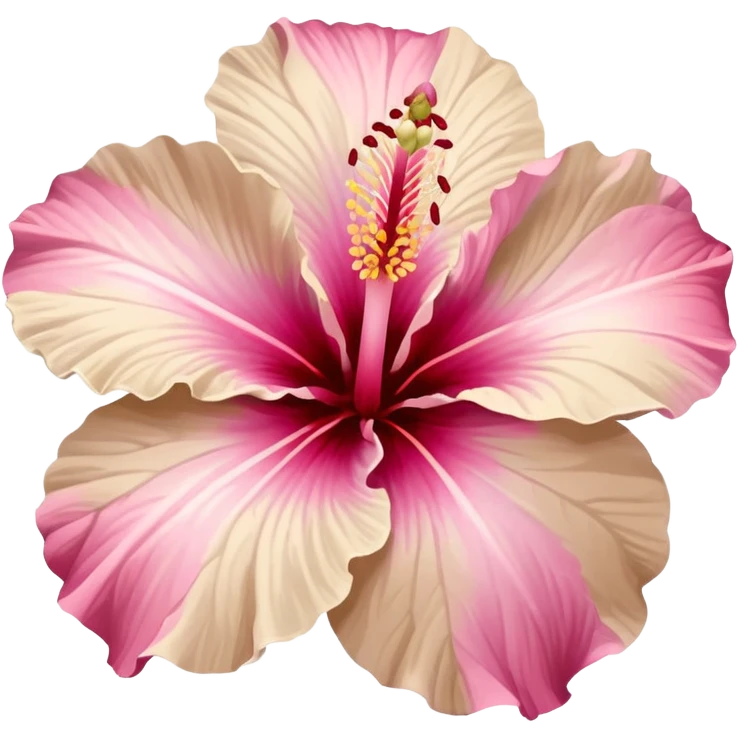 Pink and beige hibiscus flower  emoji