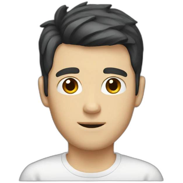 white guy with short dark hair emoji