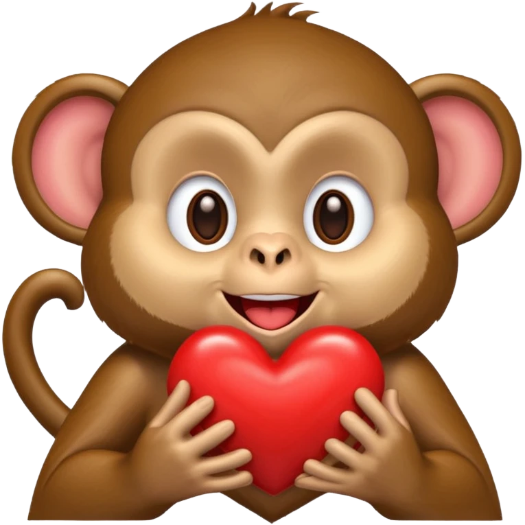 קוף שולח נשיקה על לב אדום באמצע שלו emoji