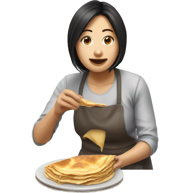 Aya Nakamura qui mange des crêpes  emoji