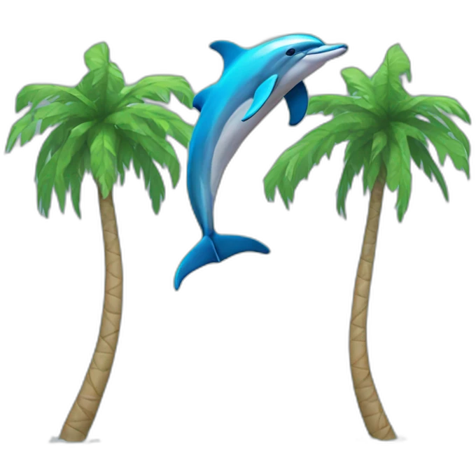 Dolphins palm trees emoji