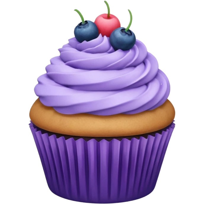 cupcake with lavender & blueberry on top emoji