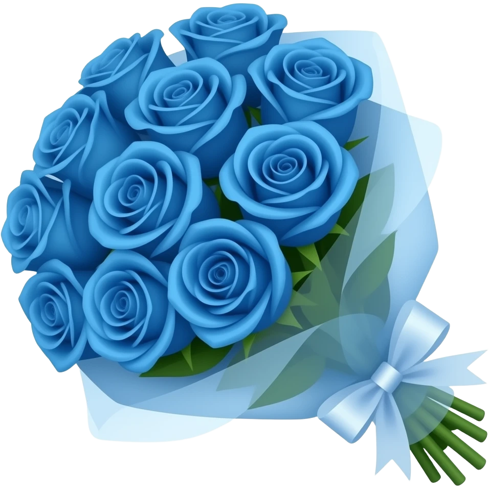Mavi gül buketi emojisi emoji