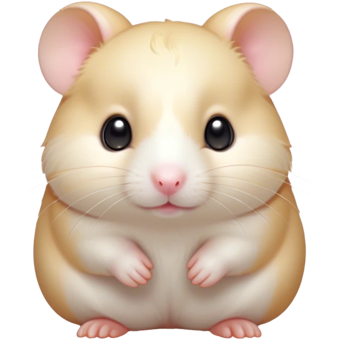Cinematic Cute Cream Hamster Portrait Emoji, Head tilted playfully and inquisitively, featuring a silky, pristine cream coat with a gentle sheen, round, sparkling dark eyes filled with curiosity, Simplified yet irresistibly adorable features, highly detailed, glowing with a warm, friendly glow, high shine, affectionate and lively, stylized with a touch of whimsy, bright and endearing, soft glowing outline, capturing the essence of a mischievous yet loving hamster, so playful it feels like it could dash out of the screen and into your arms! emoji