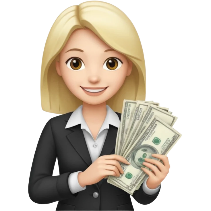Девушка получает много денег и заключает выгодное сотрудничество emoji