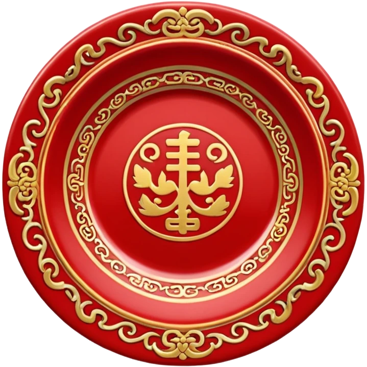 antique chinese red plate  emoji