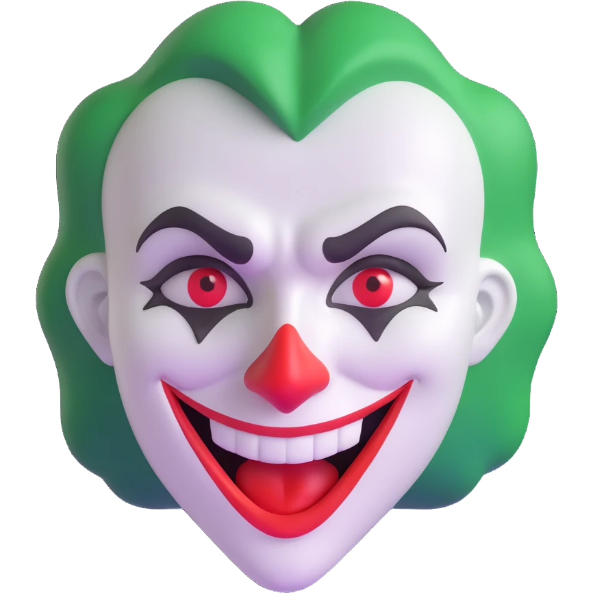heart breaking out of a joker face emoji