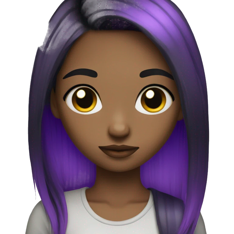 Girl with black and purple split dye hair emoji