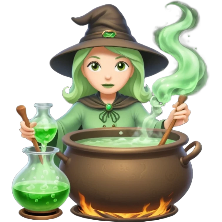 green witch cooking potion emoji