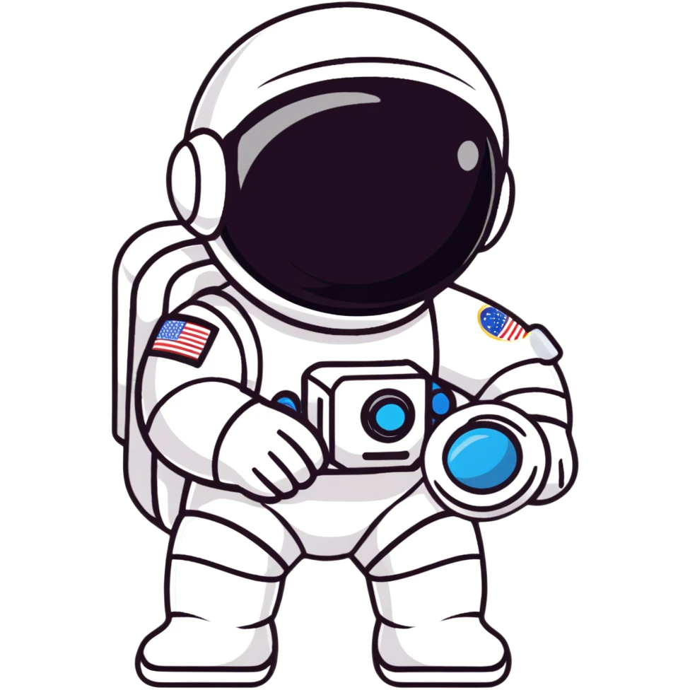 kid astronaut in white spacesuit with helmet emoji