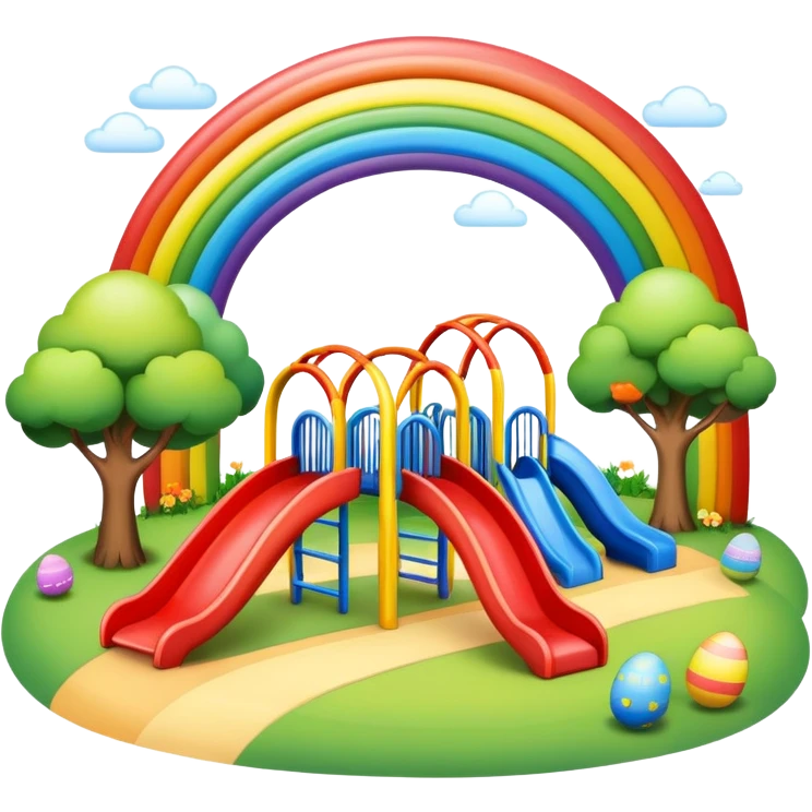 an easter rainbow play park landscape  emoji