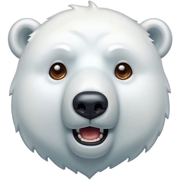 Cinematic Comical Polar Bear Portrait Emoji, Head tilted dramatically with an exaggeratedly shocked expression, featuring a robust, snowy build with wide, comically expressive eyes full of humorous disbelief, Simplified yet hilariously expressive features, highly detailed, glowing with a slightly sassy polar glow, high shine, dramatic yet playful, stylized with an air of quirky arctic attitude, soft glowing outline, capturing the essence of a meme-worthy polar bear that appears ready to side-eye its way into viral fame! emoji