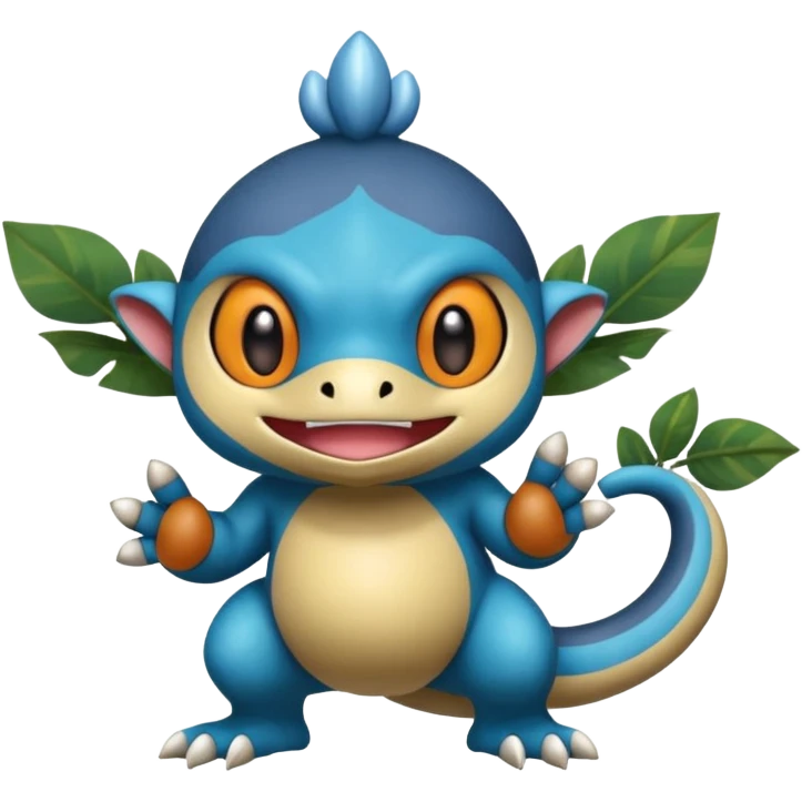 Elemental shimmering lucky charming smiling cute Croagunk-Dragalge-Hawlucha-Pokémon-Fakémon-hybrid-creature emoji